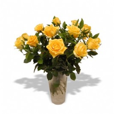 Yellow Roses in a Vase