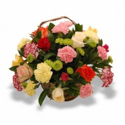 Basket of Carnations & Roses
