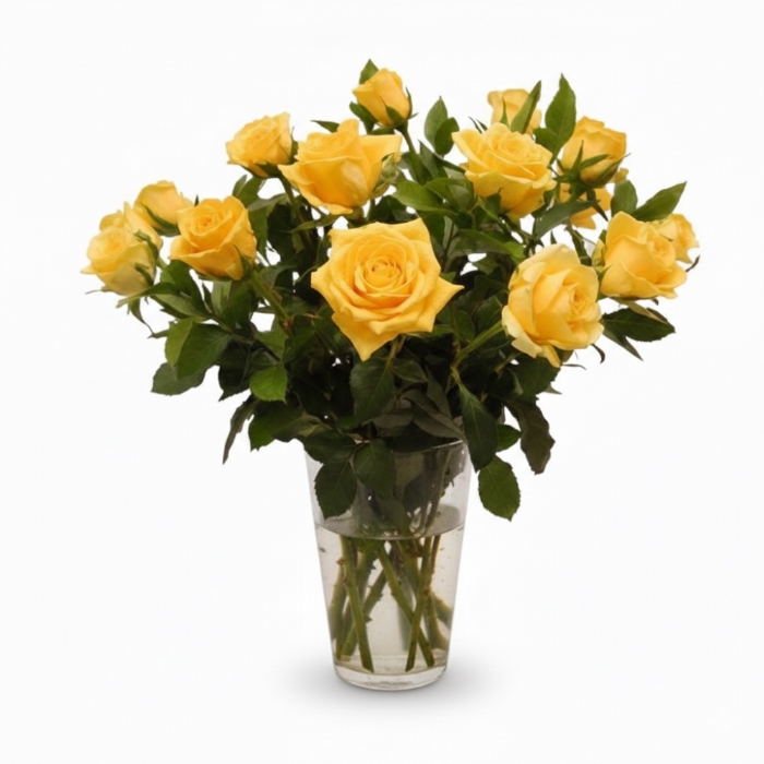 Yellow Roses in a Vase